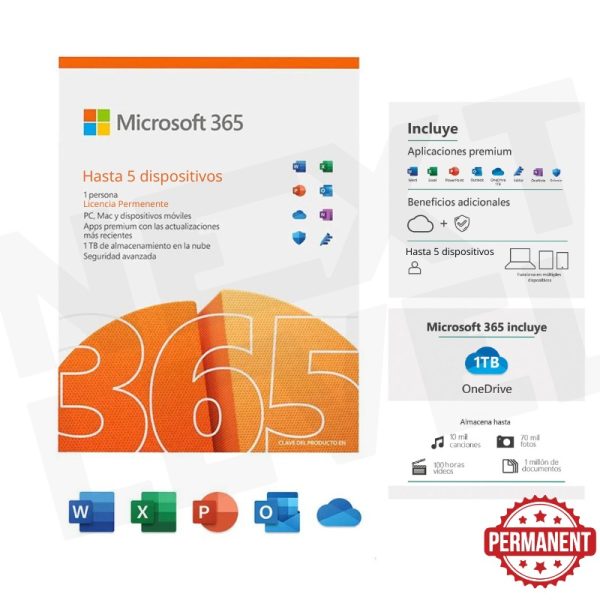 Licencia Permanente de Office 365 hasta 5 dispositivos + instalación gratuita online